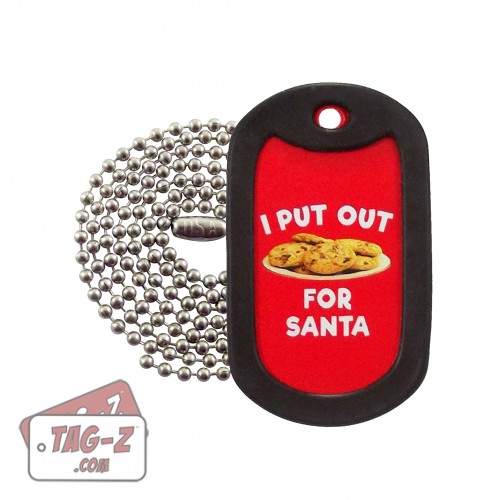 I Put Out Cookies for Santa Dog Tag Necklace 