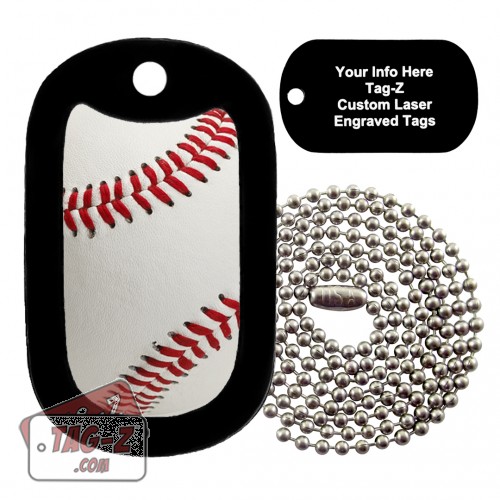 Real Baseball Custom ENGRAVED Necklace Tag-Z
