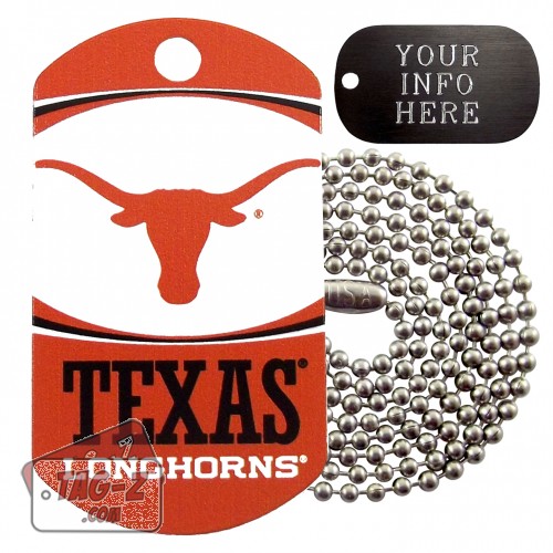 Texas Longhorns NCAA Military Dog Tag Necklace