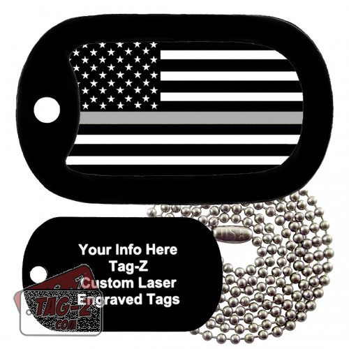 Thin Silver Line - Corrections Custom ENGRAVED Necklace Tag-Z